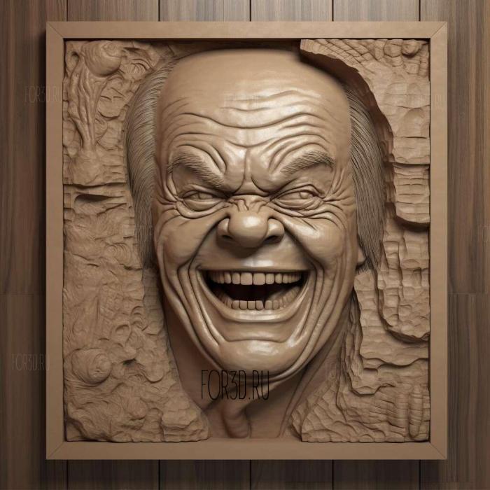 Jack Nicholson 3 stl model for CNC